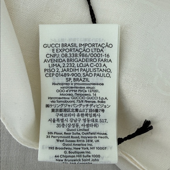 Gucci GG White Logo Scarf NWT - Picture 7 of 11